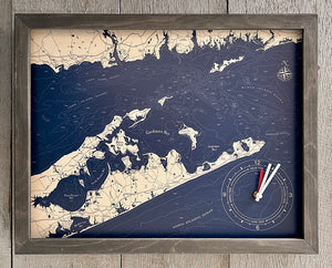 The Hamptons Framed Tide & Time Clock