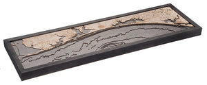 Western Panhandle of Florida 3-D Nautical Wood Chart, Narrow, 13.5" x 43"
