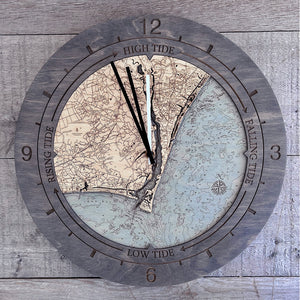 Sunset Harbor To Wilmington, NC Tide & Time Clock, 16.50" Diameter