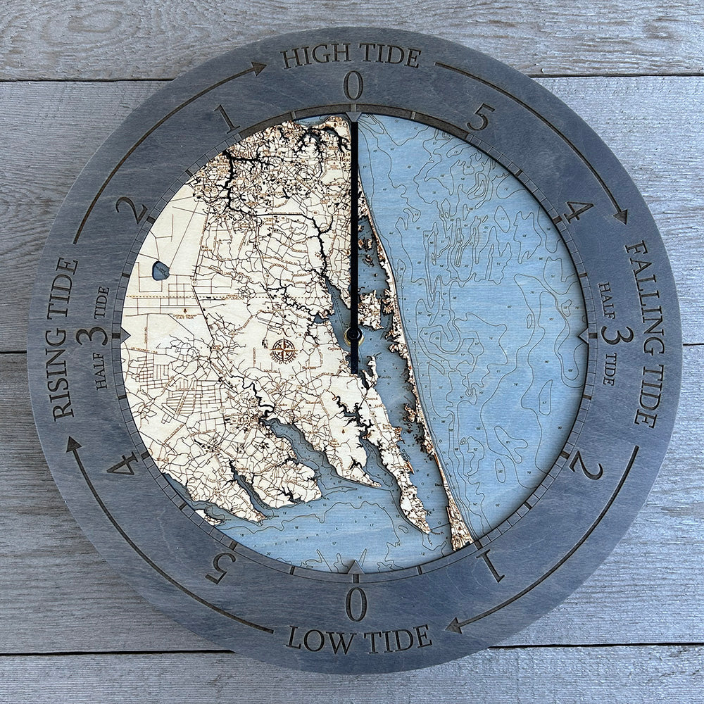 Virginia Beach to Kitty Hawk Tide Clock, 16.50" Diameter