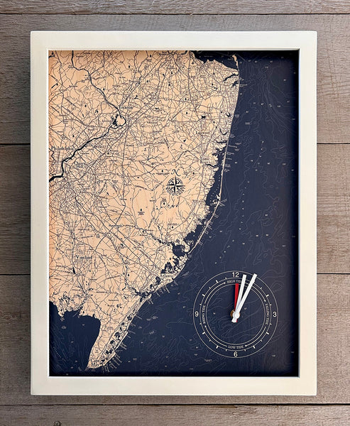 New Jersey Coast Framed Tide & Time Clock