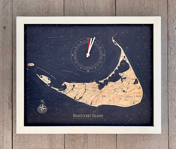 Nantucket Framed Tide & Time Clock