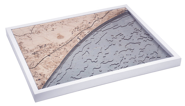 Myrtle to North Myrtle Beach 3-D Nautical Wood Chart, Large, 24.5" x 31"