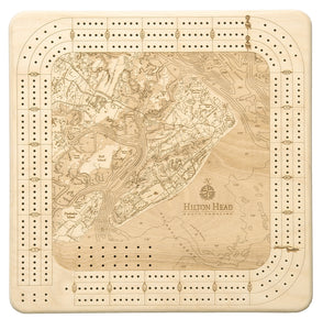 Hilton Head cribbage board on white background